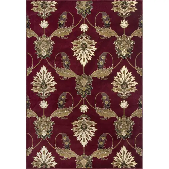 Polypropylene Red Accent Rug Photo 1