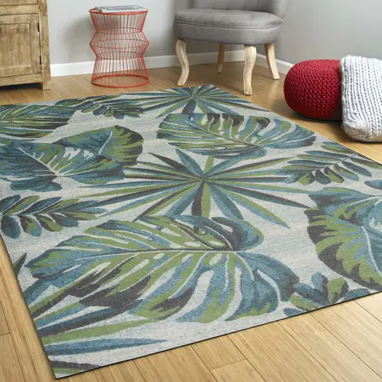 Polypropylene Teal or  Green Area Rug Photo 6