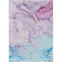 Photo of Purple Abstract Washable Indoor Outdoor Area Rug