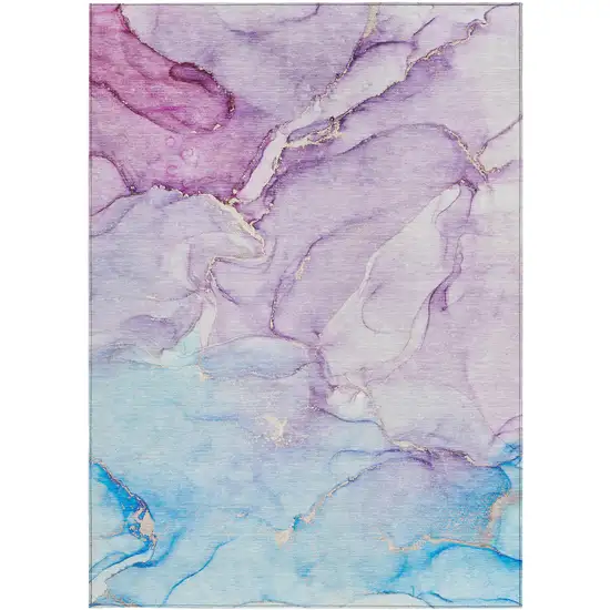 Purple Abstract Washable Indoor Outdoor Area Rug Photo 3