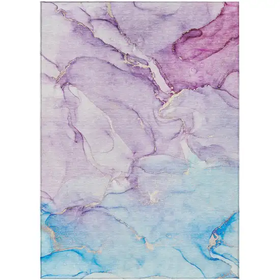 Purple Abstract Washable Indoor Outdoor Area Rug Photo 1