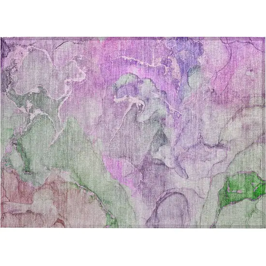 Purple Abstract Washable Non Skid Indoor Outdoor Area Rug Photo 2