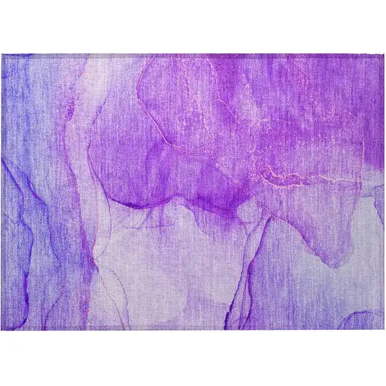 Purple Abstract Washable Non Skid Indoor Outdoor Area Rug Photo 4