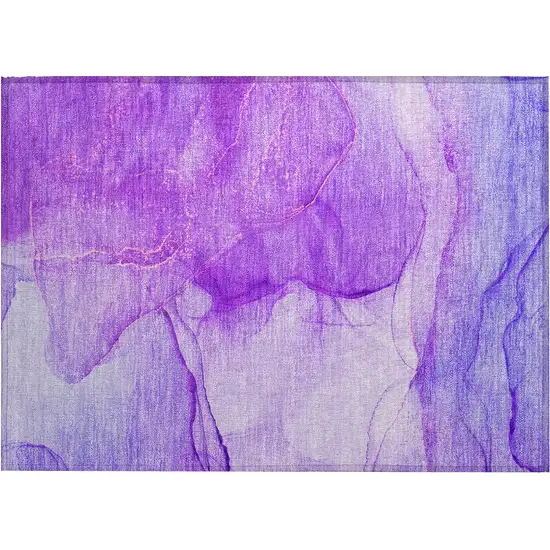 Purple Abstract Washable Non Skid Indoor Outdoor Area Rug Photo 2