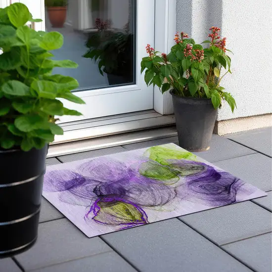 Purple Abstract Washable Non Skid Indoor Outdoor Area Rug Photo 8