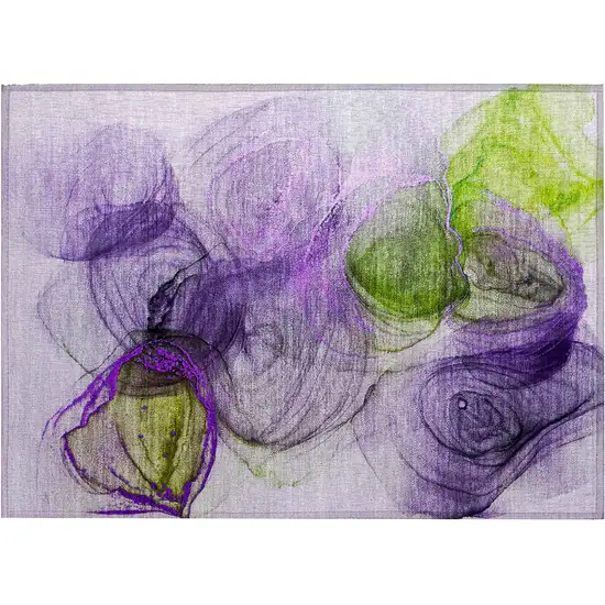 Purple Abstract Washable Non Skid Indoor Outdoor Area Rug Photo 2