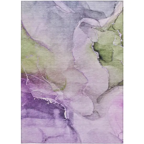 Purple Abstract Washable Non Skid Indoor Outdoor Area Rug Photo 5