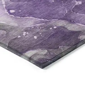 Photo of Purple Abstract Washable Non Skid Indoor Outdoor Area Rug