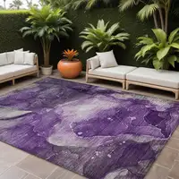 Photo of Purple Abstract Washable Non Skid Indoor Outdoor Area Rug