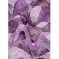 Photo of Purple Abstract Washable Non Skid Indoor Outdoor Area Rug