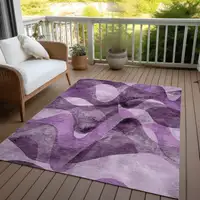 Photo of Purple Abstract Washable Non Skid Indoor Outdoor Area Rug