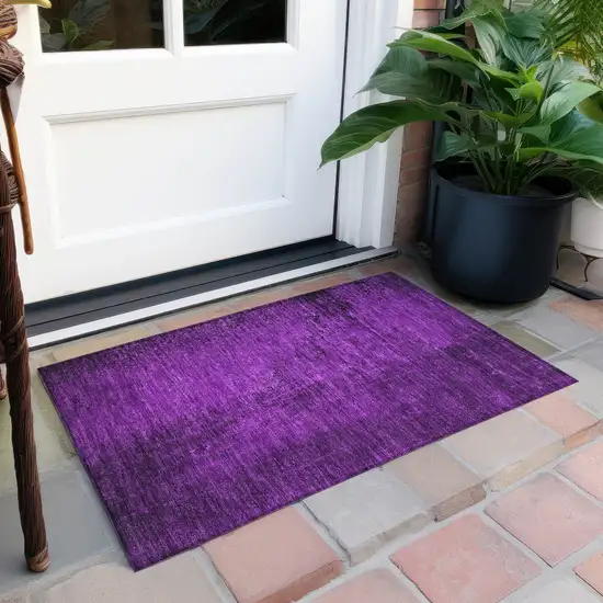 Purple Abstract Washable Non Skid Indoor Outdoor Area Rug Photo 9