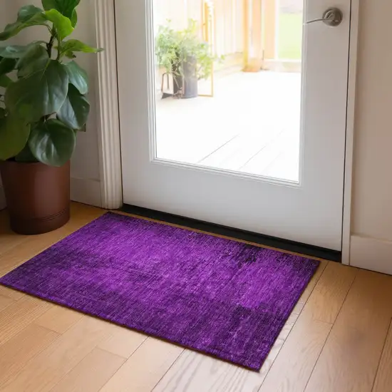 Purple Abstract Washable Non Skid Indoor Outdoor Area Rug Photo 8