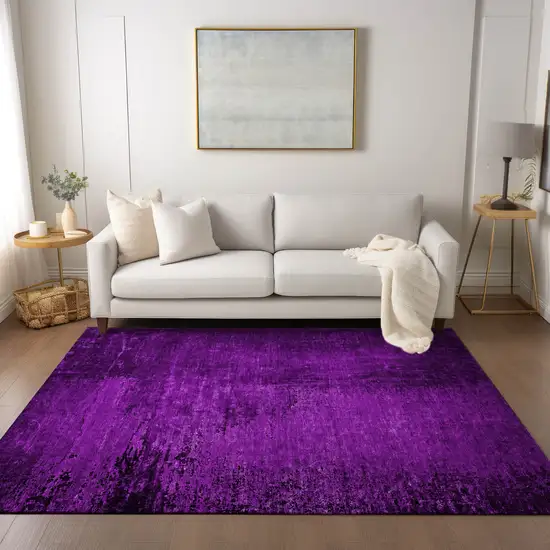 Purple Abstract Washable Non Skid Indoor Outdoor Area Rug Photo 9