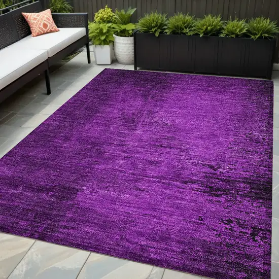 Purple Abstract Washable Non Skid Indoor Outdoor Area Rug Photo 1