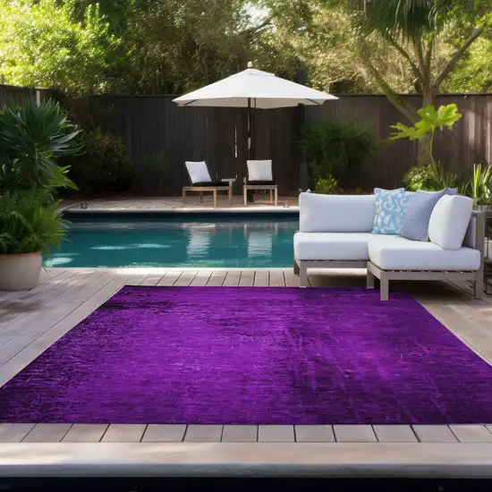 Purple Abstract Washable Non Skid Indoor Outdoor Area Rug Photo 9