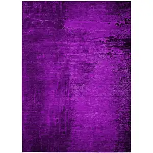 Photo of Purple Abstract Washable Non Skid Indoor Outdoor Area Rug