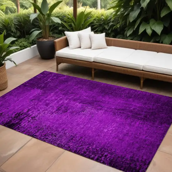 Purple Abstract Washable Non Skid Indoor Outdoor Area Rug Photo 1