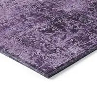 Photo of Purple Abstract Washable Non Skid Indoor Outdoor Area Rug