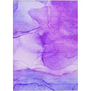 Photo of Purple Abstract Washable Non Skid Indoor Outdoor Area Rug