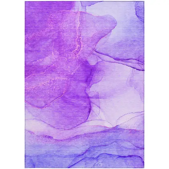 Purple Abstract Washable Non Skid Indoor Outdoor Area Rug Photo 4