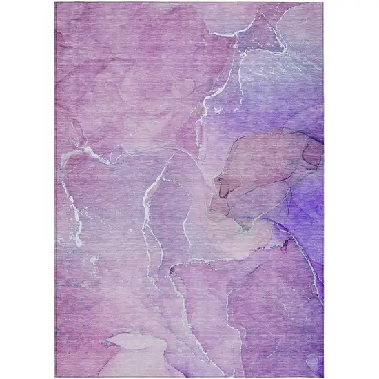 Purple Abstract Washable Non Skid Indoor Outdoor Area Rug Photo 2