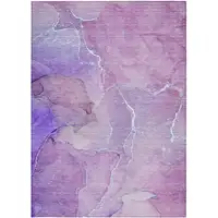 Photo of Purple Abstract Washable Non Skid Indoor Outdoor Area Rug