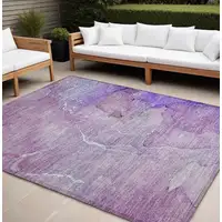 Photo of Purple Abstract Washable Non Skid Indoor Outdoor Area Rug