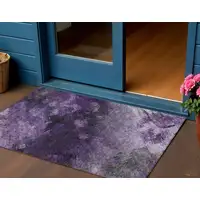 Photo of Purple Abstract Washable Non Skid Indoor Outdoor Area Rug