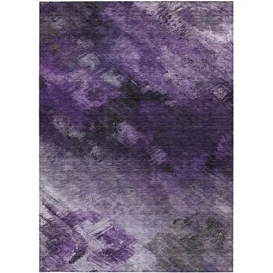 Purple Abstract Washable Non Skid Indoor Outdoor Area Rug Photo 6