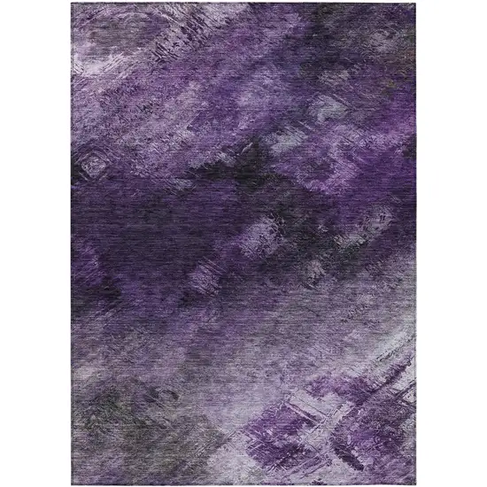 Purple Abstract Washable Non Skid Indoor Outdoor Area Rug Photo 2