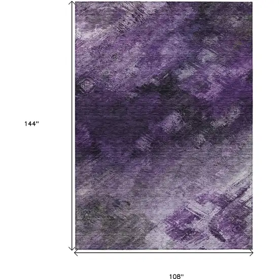 Purple Abstract Washable Non Skid Indoor Outdoor Area Rug Photo 3