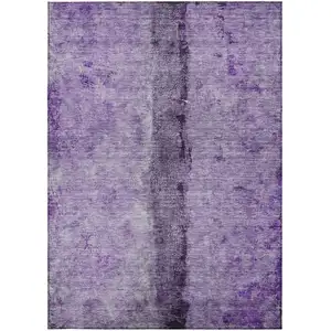 Photo of Purple And Lavender Abstract Washable Indoor Outdoor Area Rug