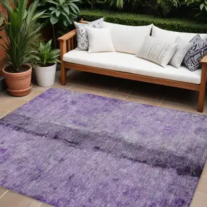 Photo of Purple And Lavender Abstract Washable Indoor Outdoor Area Rug