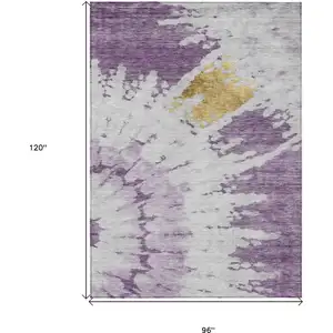 Photo of Purple And Lavender Abstract Washable Indoor Outdoor Area Rug