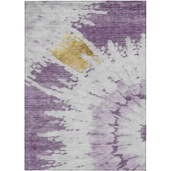 Purple And Lavender Abstract Washable Indoor Outdoor Area Rug Photo 5