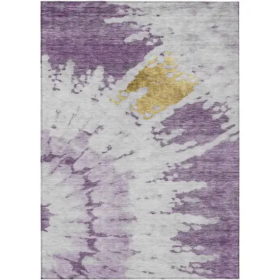 Purple And Lavender Abstract Washable Indoor Outdoor Area Rug Photo 2