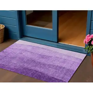 Photo of Purple And Lavender Ombre Washable Indoor Outdoor Area Rug