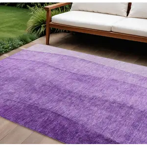 Photo of Purple And Lavender Ombre Washable Indoor Outdoor Area Rug