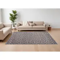 Photo of Purple Brown and Gray Geometric Power Loom Area Rug