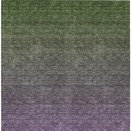 Purple Charcoal And Green Ombre Washable Indoor Outdoor Area Rug Photo 7