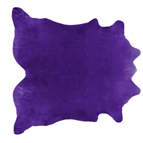 Purple Cowhide Hand Knotted Area Rug Photo 3