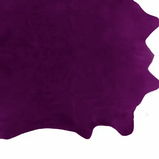 Purple Cowhide Hand Knotted Area Rug Photo 4