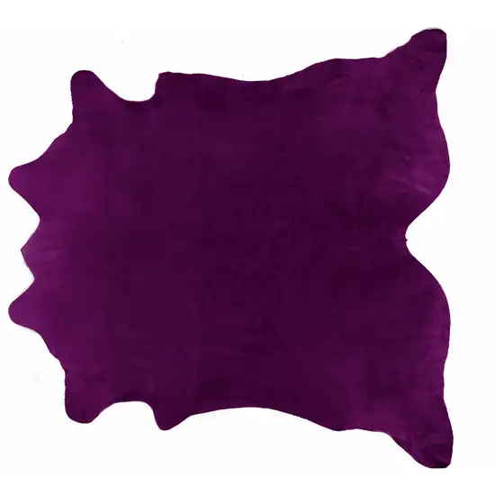 Purple Cowhide Hand Knotted Area Rug Photo 3