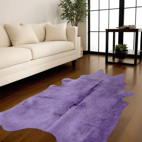 Purple Cowhide Cowhide Area Rug Photo 1