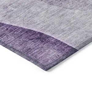 Photo of Purple Eggplant And Gray Abstract Washable Indoor Outdoor Area Rug