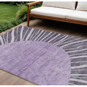 Photo of Purple Eggplant And Lavender Abstract Washable Indoor Outdoor Area Rug