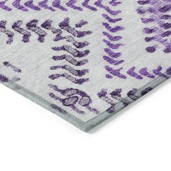 Purple Eggplant And Lavender Geometric Washable Indoor Outdoor Area Rug Photo 4