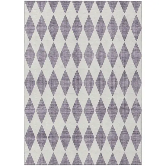 Purple Geometric Washable Indoor Outdoor Area Rug Photo 2