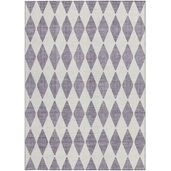 Purple And Lilac Geometric Washable Indoor Outdoor Area Rug Photo 5